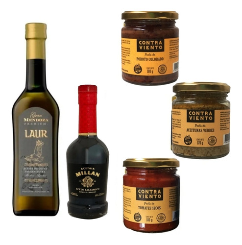 Aceite De Oliva Gran Mendoza+ Aceto Millan+ Pastas X 3