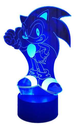 Sonic Lámpara Led 3d 7 Colores En Uno