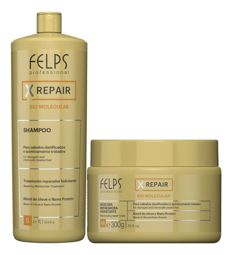 Felps Xrepair Shampoo 1 Litro + Máscara 300g 