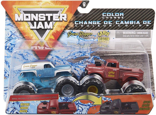 Monster Jam Pack Doble Grave Digger Cambio De Color 