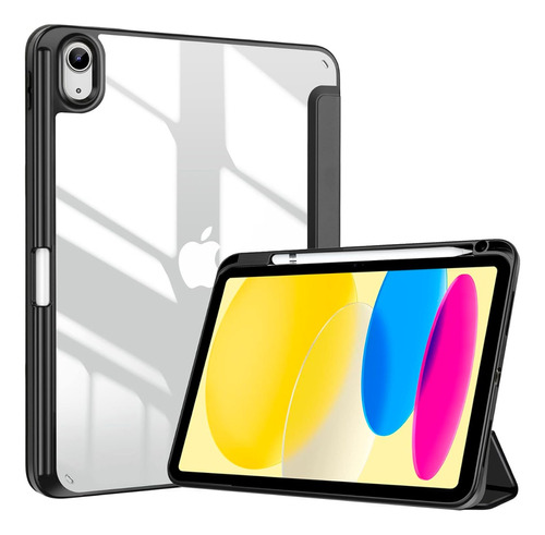 Funda Case Protector @ iPad 10ma Gen 10.9 Negro C/transparen