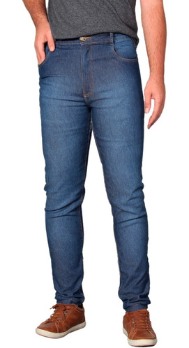 Calça Jeans Skinny Slim Fit Elastano Rasgada Lisa Premium