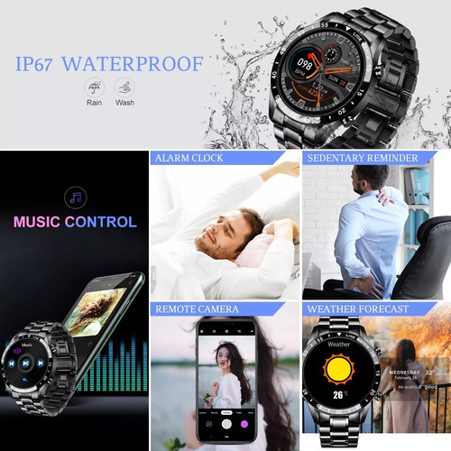 Reloj Inteligente Empresarial Deportivo A Prueba De Agua Color De La Caja Negro