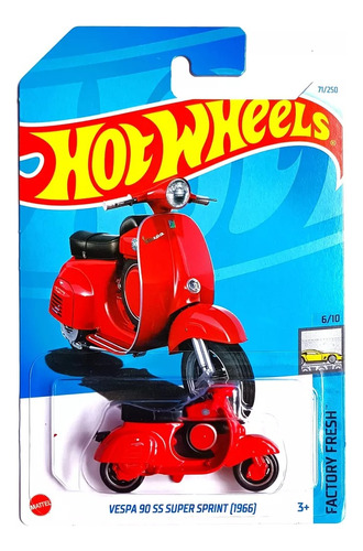 1;64 Hot Wheels Vespa 90ss Super Sprint Mattel A Escala 