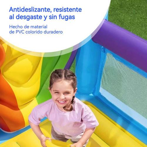 Trampolín Inflable De Castillo Para Niños Con Bomba Inflable Azul
