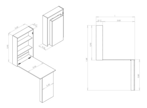 Imagen 4 de 4 de Barra Cocina Plegable Desayunadores Escritorio Flotante+