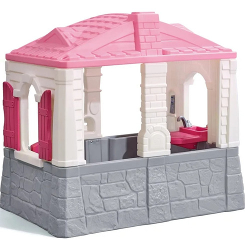 Juego Casa Infantil Chalet De Campo Con Parrilla Color Rosa Casa De Campo