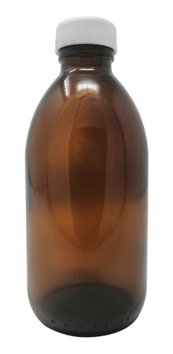 96 Frasco Envase Botella De Vidrio Ambar 250 Ml Con Tapa