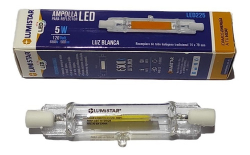 Halógeno Lineal Ampolla Led  5w 120v 78 Mm Lumistar