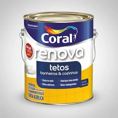 Tinta Chega De Mofo Tetos E Paredes Branco Coral 3,6l Branco Fosco