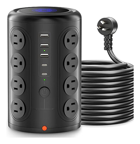 Torre De Regletas Con 16 Salidas Y 5 Puertos Usb (2 Usb-c), 