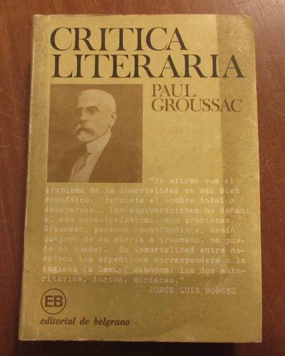 Libro Crítica Literaria - Paul Groussac