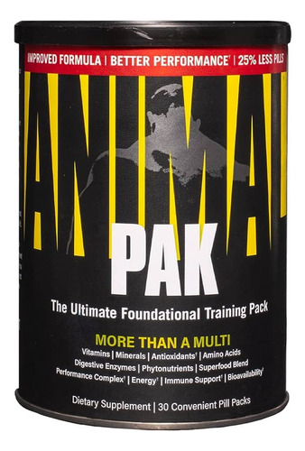 Animal Pak Universal X 30 Paks Multivitaminico Sabor Sin Sabor