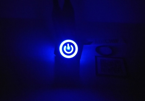 Imagen 7 de 9 de Boton Pulsador De Metal Momentáneo Led Con Logo - 16mm Azul