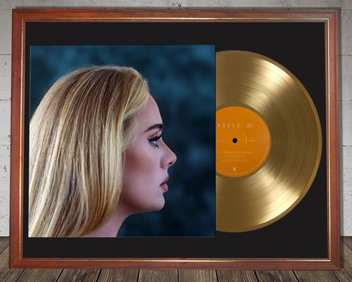 Adele 30 Tapa Lp  Y Disco De Oro En Cuadro