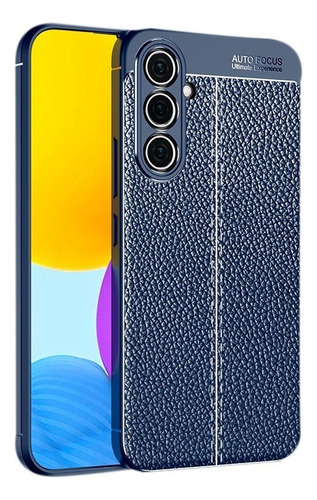 Estojo Para Samsung M14 Silicone Litchi Com Membrana De