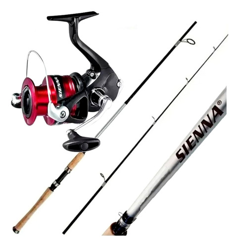 Combo Shimano Sienna 4000 + Caña 1.95m 10-20l 2t Spinning !