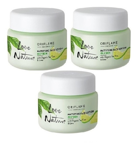 Set 3 Pzas Crema Facial Cutis Graso Love Nature Oriflame