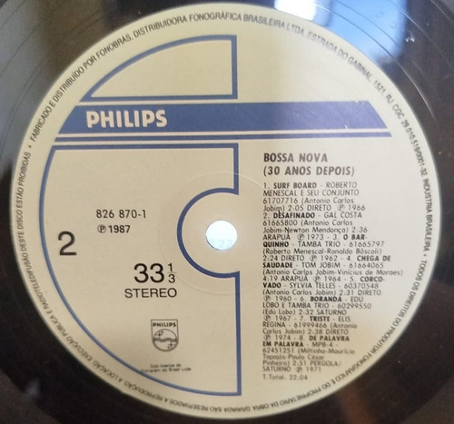 Lp Bossa Nova(30 Anos Depois)-0s Cariocas-nara Leão-elis-gal Estandar (Usado)