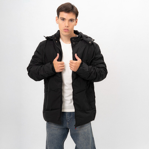 Campera Parka Hombre Premium Piel Capucha Desmontable