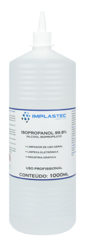 Álcool Isopropílico Isopropanol Implastec 99% 1 Litro 1000ml