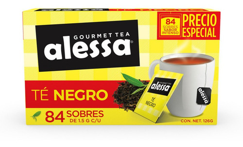 Té Alessa Tradicional De Negro 84 Sobres