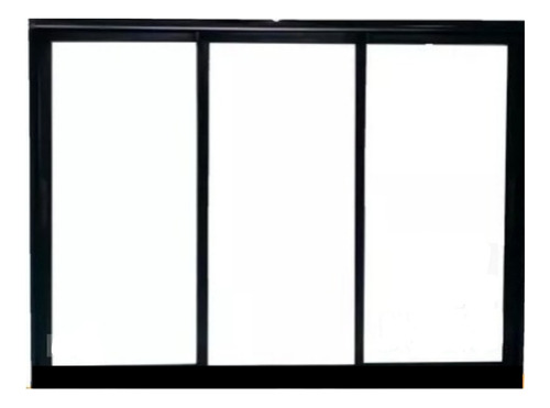 Ventana Módena Aluminio Negro 400x240 Dvh 4+9+4 3hojas 3guia