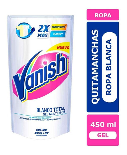 Quitamanchas Para Ropa Vanish Crystal White En Gel 450 Ml