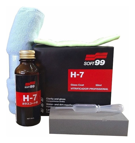 Vitrificador Para Pintura Automotiva Coating Soft99 50ml H7 Cor Preto