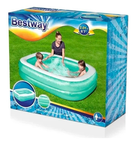 Imagen 6 de 8 de Pileta Inflable Rectangular Bestway 201 X 150 X51 Pp 54005