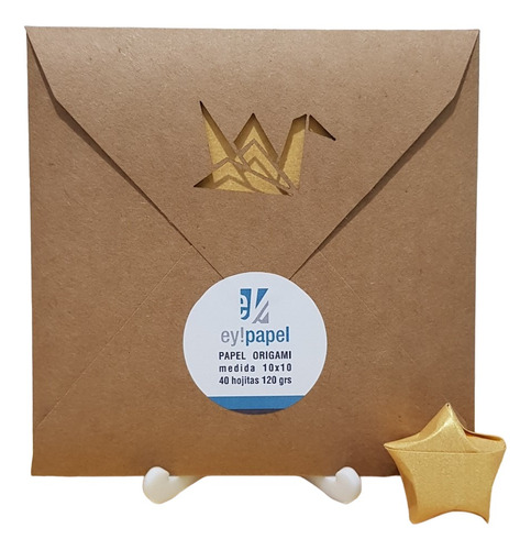 Papel Para Origami : 10x10 Oro Perlado Pack X 40 Hojas