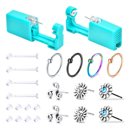 24pcs Ear Piercing Kit, Self Ear Piercing Gun Kit Tool ...