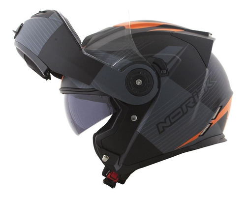 Capacete Norisk Ff345 Route Stroke Matte Preto Cinza Laranj