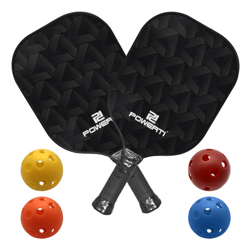 Juego De Palas De Raqueta De 4 Pelotas Y Bola De Pickleball