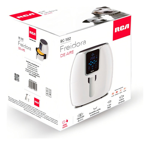 Freidora De Aire Digital 3.5 L Rca Rc-102 Electrica Tactil
