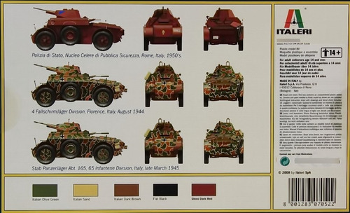 Maqueta Armable De Carro Blindado Italiano, Escala 1/72. Jp