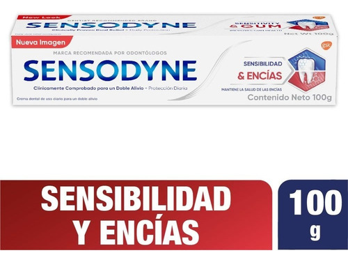 Imagen 2 de 2 de Sensodyne Pasta Sensibilidad Y Encias 100 Grs.