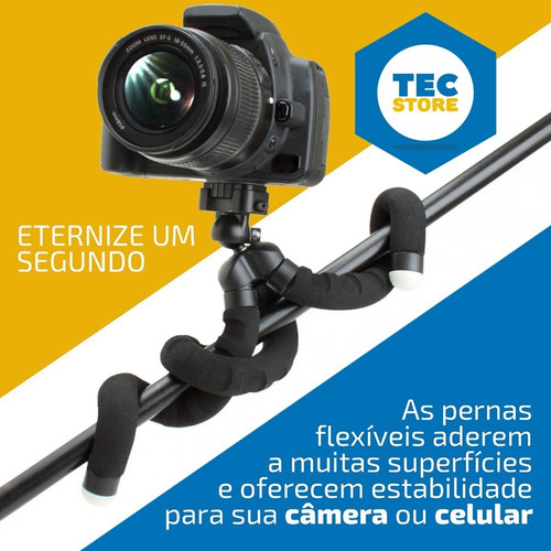 Imagem 6 de 7 de Tripe Para Celular Suporte Mesa Flexivel Camera Pedestal 360