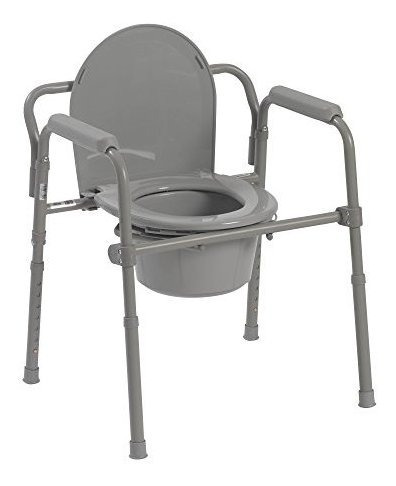 Drive Medical Silla Inodoro Plegable, Gris