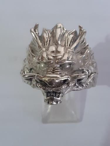 Anillo Cabeza De Dragón Plata 925