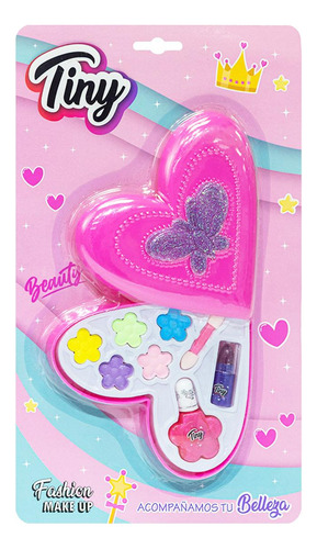 Set Maquillaje Corazón Estuche Sombras Juego De Belleza