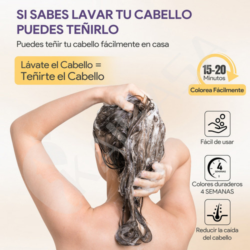 Shampoo Tinte Instantáneo Cubre Canas Natural Jengibre