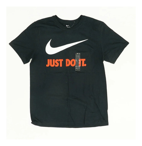 Nike Camiseta Negra Lisa Con Gráfico/logo Hombre Talla M