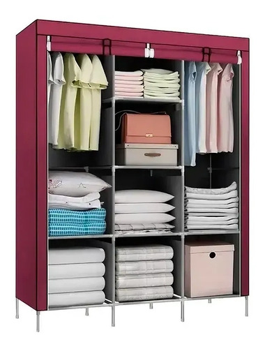 Organizador/caja de ropa DecoTeam 28105, Loi Brasil, talla G, con 8 separadores burdeos