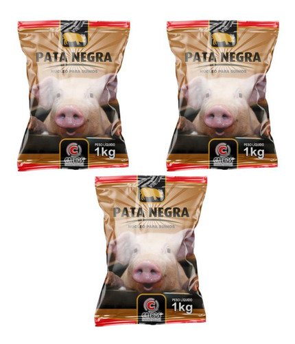 Kit 3 Un Núcleo Para Suinos Pata Negra 1kg