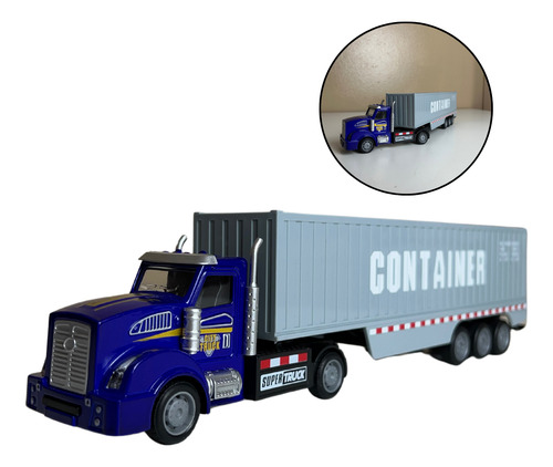 Carrinho Miniatura Caminhão Container Coleção Ferro Fricção