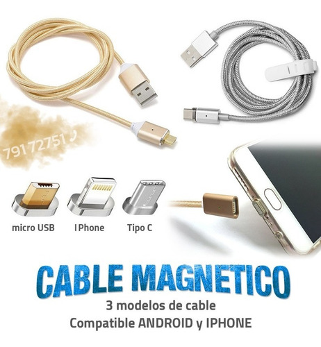 Imagen 1 de 2 de Vendo Cable Magnetico Micro Usb iPhone Tipo C