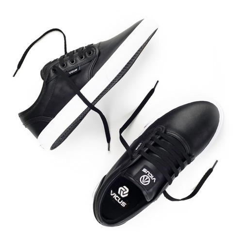 Imagen 3 de 5 de Zapatillas Vicus Folk Cuero Pu Negro