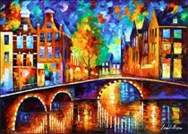 Comprar Cuadro Colorido Bridges Of Amsterdam Y Otros Afremov 50x70