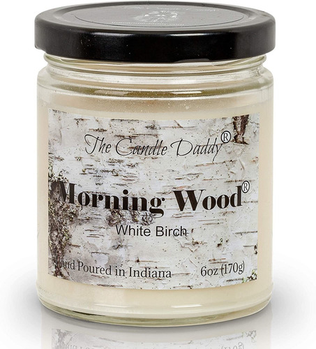 Morning Wood  Divertido Abedul Blanco Perfumado  Vela En Tar